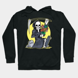 Death Holding a Flower Bouquet by Tobe Fonseca Hoodie